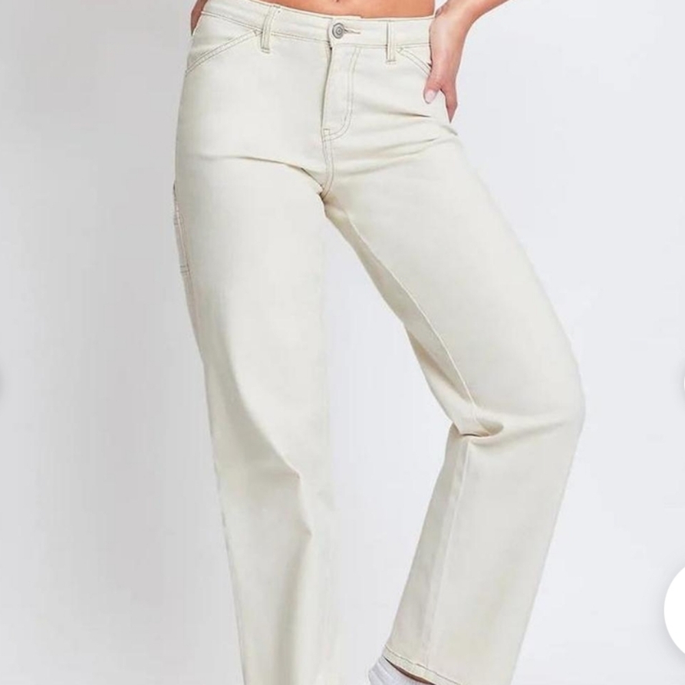 BDG Rae Essential Carpenter CARGO KHAKI JEANS Pants OFF WHITE BEIGE SZ 27 $79
